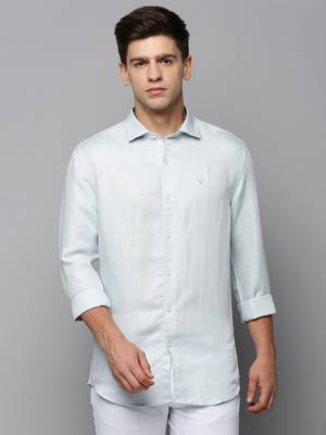men's long sleeves solid blue shirt 2