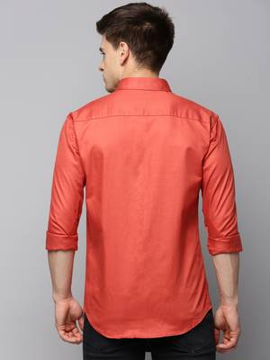 men's long sleeves solid rust shirt 4