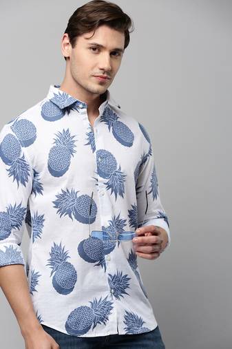 men's long sleeves conversational white shirt