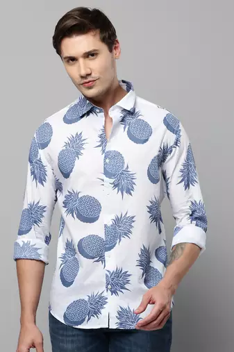 men's long sleeves conversational white shirt