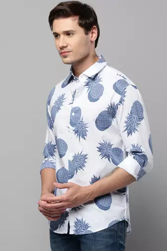 men's long sleeves conversational white shirt