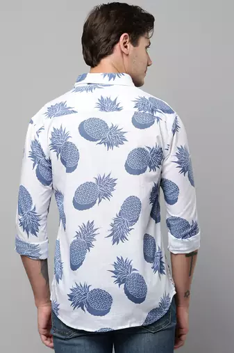 men's long sleeves conversational white shirt