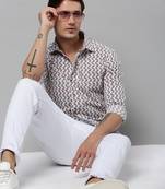 men's long sleeves conversational white shirt