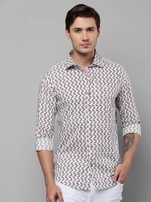 men's long sleeves conversational white shirt 2