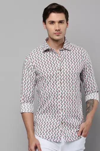 men's long sleeves conversational white shirt