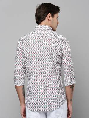 men's long sleeves conversational white shirt 4
