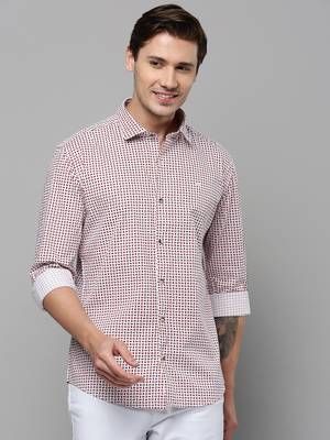 men's long sleeves geometric white shirt 2
