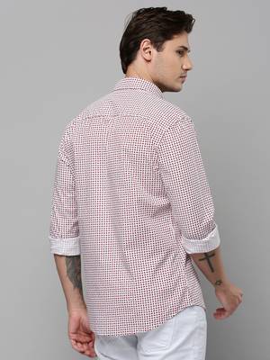 men's long sleeves geometric white shirt 4