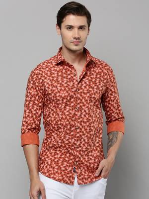 men's long sleeves conversational orange shirt 2