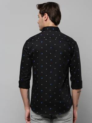 men's long sleeves conversational black shirt 4