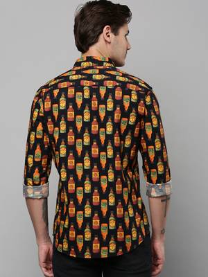 men's long sleeves conversational black shirt 4