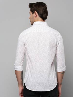 men's long sleeves geometric white shirt 4