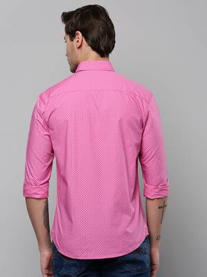 men's long sleeves geometric pink shirt 4