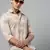 men's long sleeves conversational beige shirt