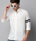 men's long sleeves solid white shirt