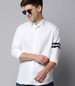 men's long sleeves solid white shirt