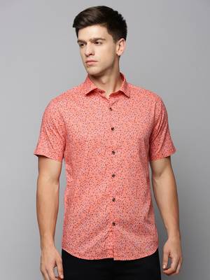 men's short sleeves abstract coral shirt 2