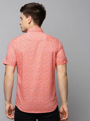 men's short sleeves abstract coral shirt 4