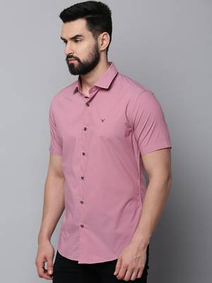 Showoff men's short sleeves micro ditsy mauve shirt 3
