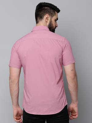 Showoff men's short sleeves micro ditsy mauve shirt 4