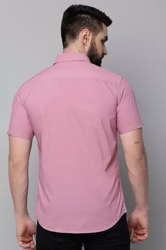 Showoff men's short sleeves micro ditsy mauve shirt