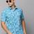 Showoff men's short sleeves abstract blue shirt