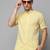 Showoff men's short sleeves textured yellow shirt