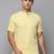 Showoff men's short sleeves textured yellow shirt