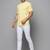 Showoff men's short sleeves textured yellow shirt