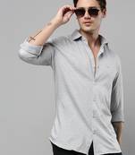 men's long sleeves solid grey shirt