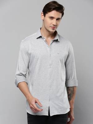 men's long sleeves solid grey shirt 2