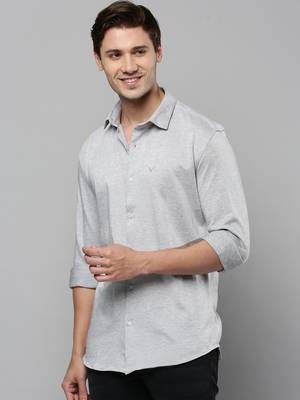 men's long sleeves solid grey shirt 3