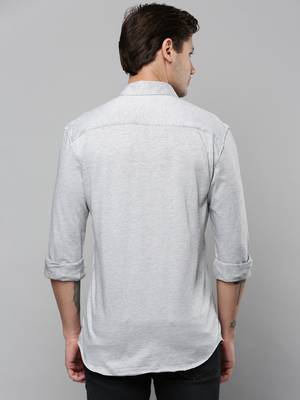 men's long sleeves solid grey shirt 4