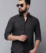 men's long sleeves solid grey shirt