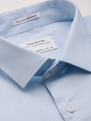 men's long sleeves solid blue shirt 5