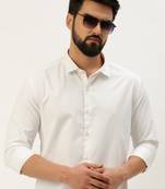 men's long sleeves solid white shirt