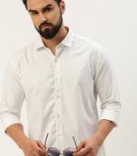 men's long sleeves solid white shirt