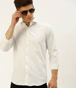 men's long sleeves solid white shirt