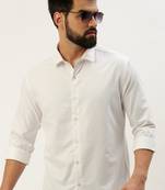 men's long sleeves solid white shirt