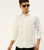 men's long sleeves solid white shirt