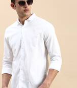men's long sleeves solid white shirt