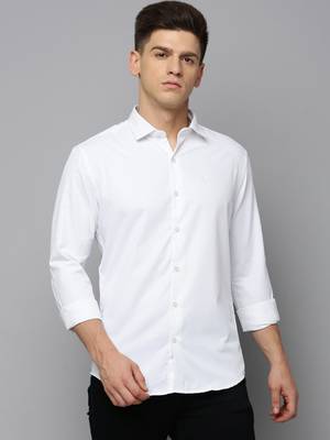 men's long sleeves solid white shirt 2