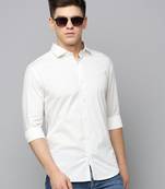 men's long sleeves abstract off white shirt