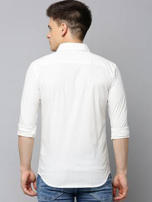 men's long sleeves abstract off white shirt 4