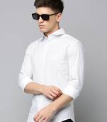 men's long sleeves geometric white shirt