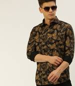 men's long sleeves conversational black shirt