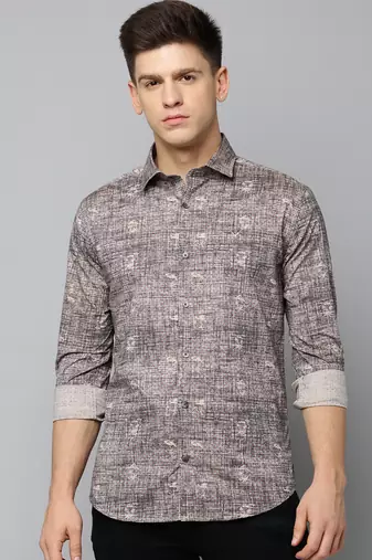men's long sleeves conversational black shirt