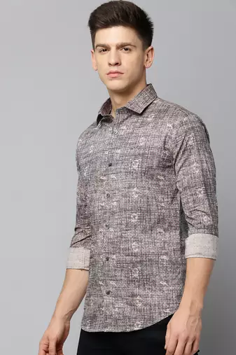 men's long sleeves conversational black shirt