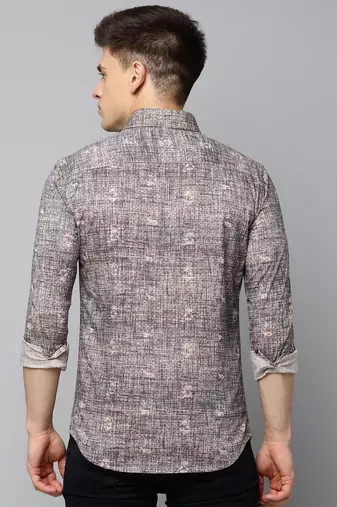 men's long sleeves conversational black shirt