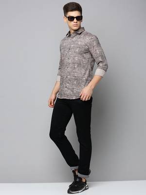 men's long sleeves conversational black shirt 5